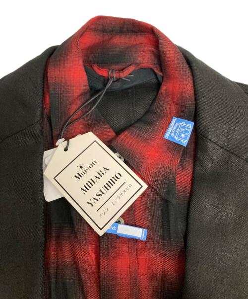 MIHARA YASUHIRO（ミハラヤスヒロ）MIHARA YASUHIRO (ミハラヤスヒロ) リネンテーラードジャケット ブラック サイズ:44の古着・服飾アイテム