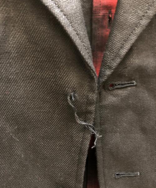 MIHARA YASUHIRO（ミハラヤスヒロ）MIHARA YASUHIRO (ミハラヤスヒロ) リネンテーラードジャケット ブラック サイズ:44の古着・服飾アイテム