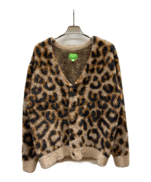 HUF（ハフ）HUF (ハフ) ヒョウ柄カーディガン ブラウン サイズ:Lの古着・服飾アイテム