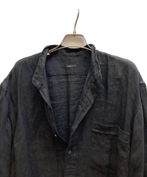COMOLI（コモリ）COMOLI (コモリ) リネンダブルクロスプルオーバーシャツ ブラック サイズ:2の古着・服飾アイテム