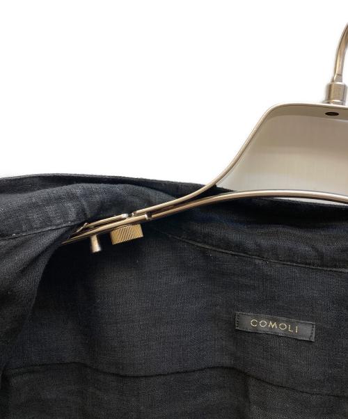 COMOLI（コモリ）COMOLI (コモリ) リネンダブルクロスプルオーバーシャツ ブラック サイズ:2の古着・服飾アイテム