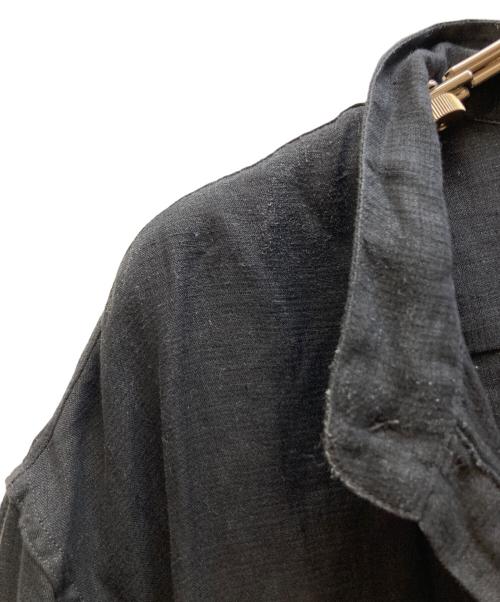 COMOLI（コモリ）COMOLI (コモリ) リネンダブルクロスプルオーバーシャツ ブラック サイズ:2の古着・服飾アイテム