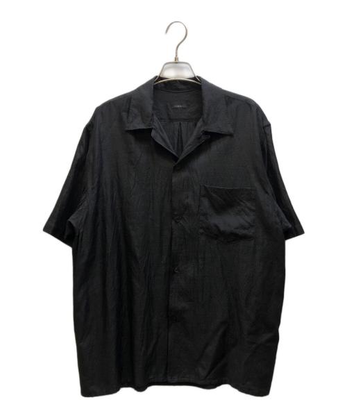 COMOLI（コモリ）COMOLI (コモリ) ウールシルク半袖オープンカラーシャツ ブラック サイズ:2の古着・服飾アイテム