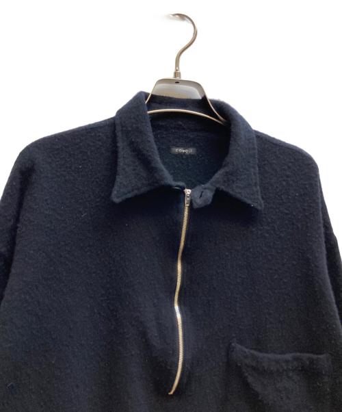 COMOLI（コモリ）COMOLI (コモリ) 縮絨ウールハーフジップシャツ ブラック サイズ:3の古着・服飾アイテム