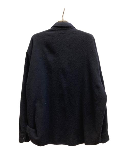 COMOLI（コモリ）COMOLI (コモリ) 縮絨ウールハーフジップシャツ ブラック サイズ:3の古着・服飾アイテム