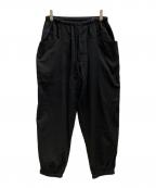 COMOLIコモリ）の古着「オックスドローストリングパンツ」｜ブラック