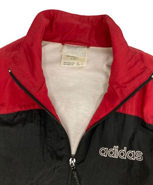 adidas（アディダス）adidas (アディダス) ナイロンジャケット ブラック×レッド サイズ:Lの古着・服飾アイテム