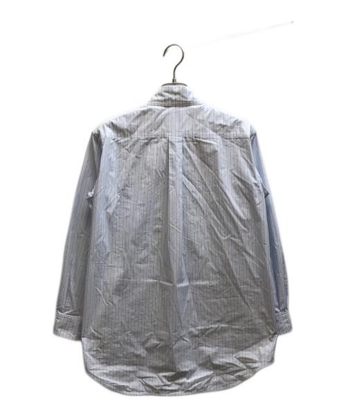 BURBERRY LONDON（バーバリーロンドン）BURBERRY LONDON (バーバリーロンドン) ロゴストライプボタンダウンシャツ ブルー サイズ:IT34の古着・服飾アイテム