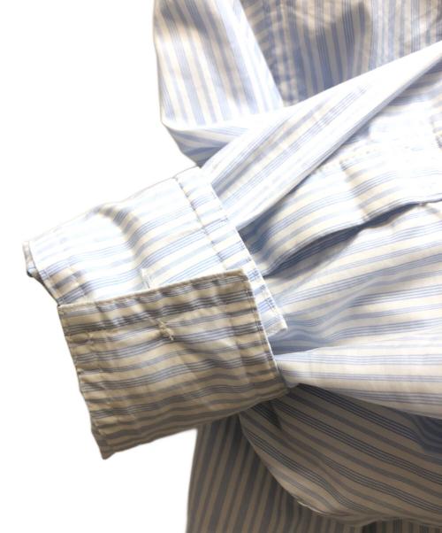 BURBERRY LONDON（バーバリーロンドン）BURBERRY LONDON (バーバリーロンドン) ロゴストライプボタンダウンシャツ ブルー サイズ:IT34の古着・服飾アイテム