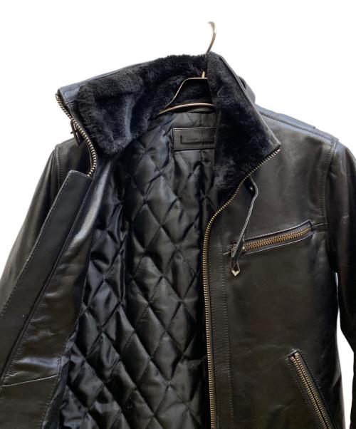 Liugoo Leathers（リューグーレザーズ）LIUGOO LEATHERS (リューグーレザーズ) 襟ボアレザージャケット ブラック サイズ:Ｓの古着・服飾アイテム