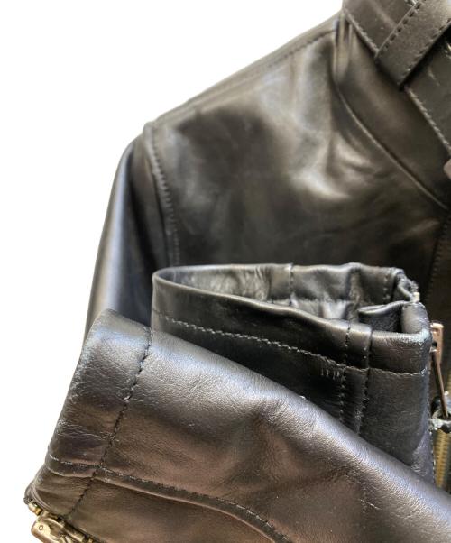 Liugoo Leathers（リューグーレザーズ）LIUGOO LEATHERS (リューグーレザーズ) 襟ボアレザージャケット ブラック サイズ:Ｓの古着・服飾アイテム