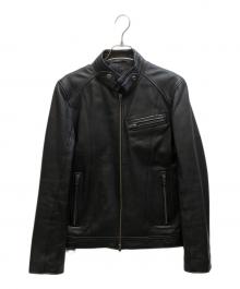 Liugoo Leathers（リューグーレザーズ）の古着「シングルライダースジャケット」｜ブラック
