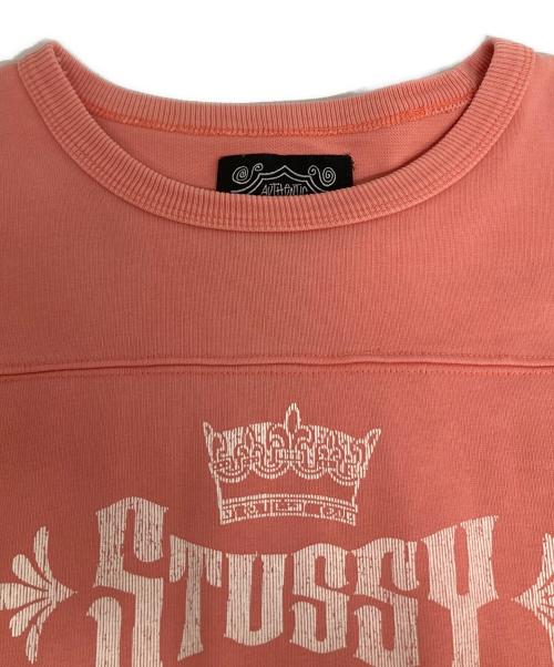 stussy（ステューシー）stussy (ステューシー) ATHLETICS クラウンロゴスウェット ピンク サイズ:Mの古着・服飾アイテム