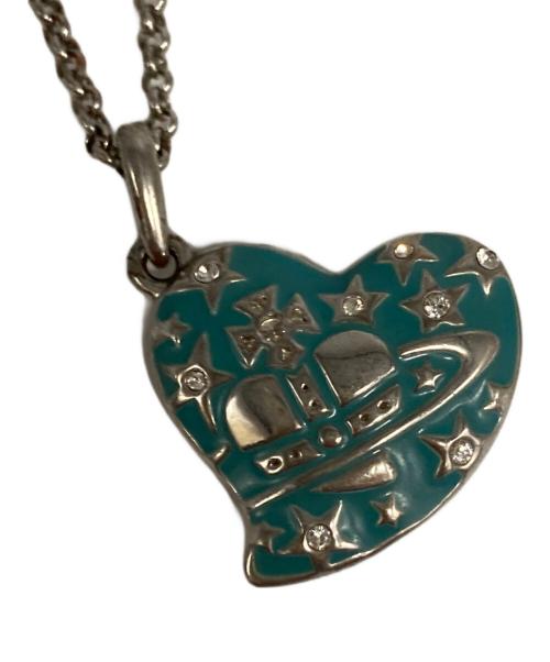 Vivienne Westwood（ヴィヴィアンウエストウッド）Vivienne Westwood (ヴィヴィアンウエストウッド) ハートネックレス シルバー×ブルーの古着・服飾アイテム