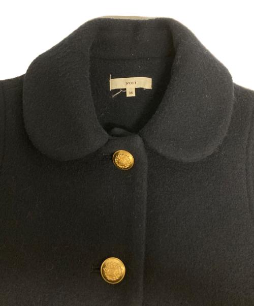 YORI（ヨリ）yori (ヨリ) ウールコート ネイビー サイズ:36の古着・服飾アイテム