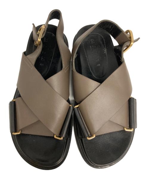 MARNI（マルニ）MARNI (マルニ) フスベットサンダル ブラウン×ブラック サイズ:35 1/2の古着・服飾アイテム