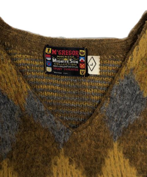 McGREGOR（マックレガー）McGREGOR (マックレガー) アーガイル柄Vネックニット イエロー サイズ:Lの古着・服飾アイテム