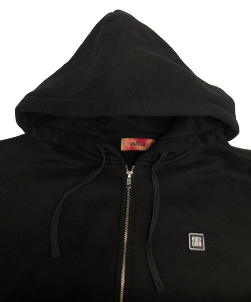 SWAGGER（スワッガー）SWAGGER (スワッガー) Box Logo Zip Up Hoodie/SWG25-HO01 ブラック サイズ:Lの古着・服飾アイテム