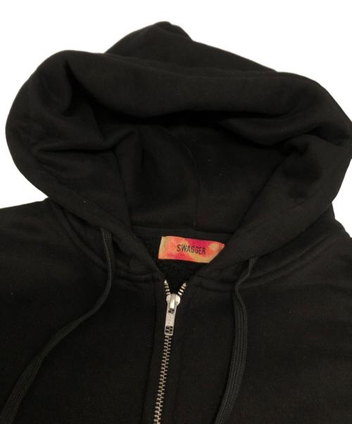 SWAGGER（スワッガー）SWAGGER (スワッガー) Box Logo Zip Up Hoodie/SWG25-HO01 ブラック サイズ:Lの古着・服飾アイテム