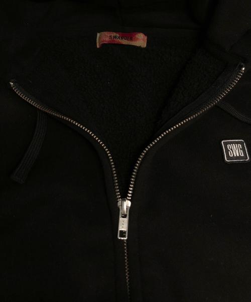 SWAGGER（スワッガー）SWAGGER (スワッガー) Box Logo Zip Up Hoodie/SWG25-HO01 ブラック サイズ:Lの古着・服飾アイテム