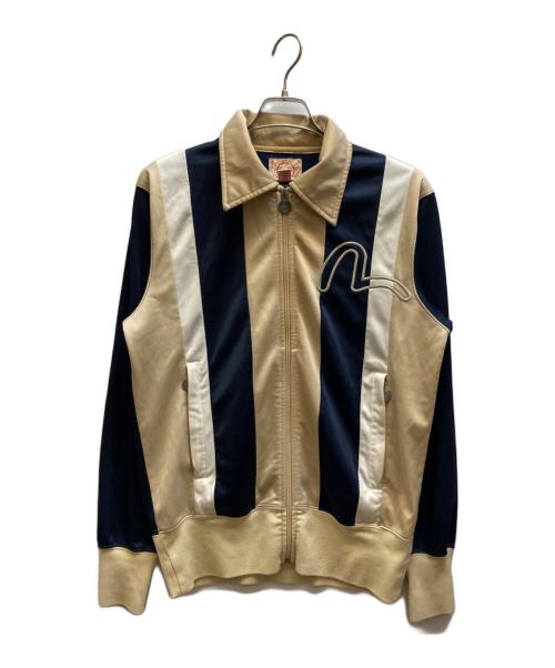 EVISU（エヴィス）EVISU (エヴィス) アスレチックジャケット ベージュ×ネイビー サイズ:40の古着・服飾アイテム