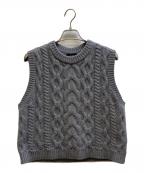 theoryセオリー）の古着「Felted Wool Cash Cable Vest / 01-4301719」｜グレー