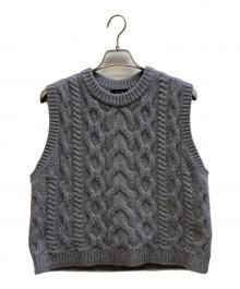 theory（セオリー）の古着「Felted Wool Cash Cable Vest / 01-4301719」｜グレー