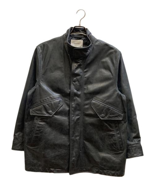 MAISON SPECIAL（メゾンスペシャル）MAISON SPECIAL (メゾンスペシャル) バッファロークラックレザーオーバーショートモッズコート / 11232211210  ブラックの古着・服飾アイテム