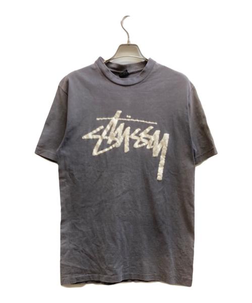 stussy（ステューシー）stussy (ステューシー) 80’ｓロゴプリントTシャツ/ シングルステッチ グレー サイズ:Lの古着・服飾アイテム