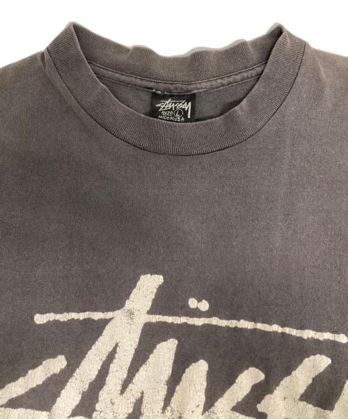 stussy（ステューシー）stussy (ステューシー) 80’ｓロゴプリントTシャツ/ シングルステッチ グレー サイズ:Lの古着・服飾アイテム