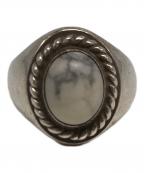 WAKAN SILVER SMITHワカンシルバースミス）の古着「ホワイトターコイズオーバルシグネットリング」