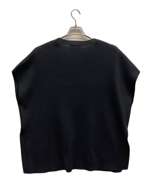 BEARDSLEY（ビアズリー）BEARDSLEY (ビアズリー) コットン スリット ロング Vネックニットベスト ブラック サイズ:Freeの古着・服飾アイテム