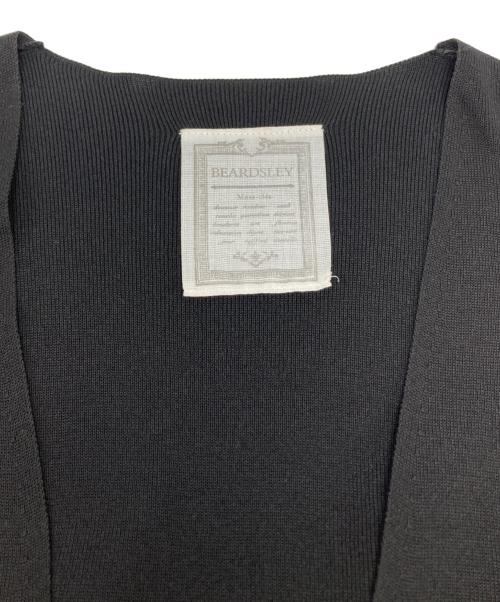 BEARDSLEY（ビアズリー）BEARDSLEY (ビアズリー) コットン スリット ロング Vネックニットベスト ブラック サイズ:Freeの古着・服飾アイテム