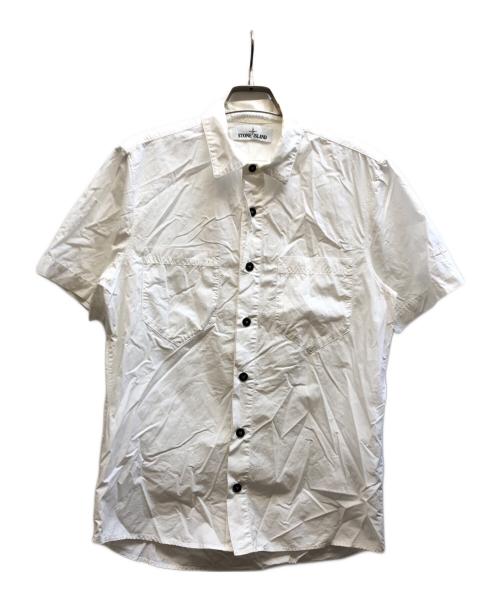 STONE ISLAND（ストーンアイランド）STONE ISLAND (ストーンアイランド) 刺繍ロゴ半袖シャツ/701512610 ホワイト サイズ:Sの古着・服飾アイテム