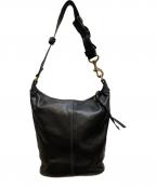 COACHコーチ）の古着「レザーショルダーバッグ」｜ブラック