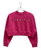 MM6 Maison Margielaエムエムシックスメゾンマルジェラ）の古着「メタリックロゴスウェットシャツ / MM6S48U」｜ピンク