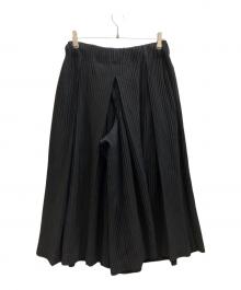 HOMME PLISSE ISSEY MIYAKE（オム プリッセ イッセイ ミヤケ）の古着「プリーツワイド袴パンツ」｜ブラック