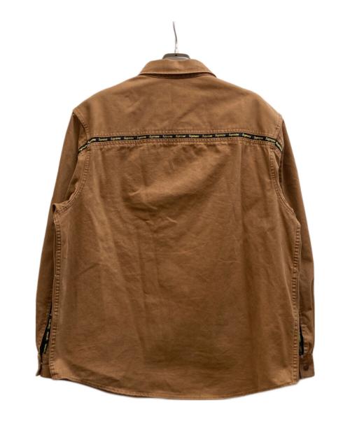 SUPREME（シュプリーム）Supreme (シュプリーム) Logo Taping Work Shirt ブラウン サイズ:XLの古着・服飾アイテム