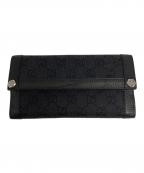 GUCCIグッチ）の古着「GGキャンバス長財布/231839/2184/G刻印」｜ブラック