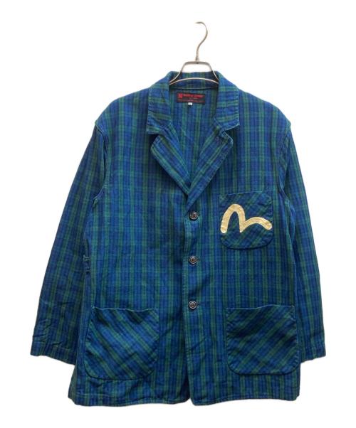 EVISU（エヴィス）EVISU (エヴィス) YAMANE (ヤマネ) カバーオール インディゴ×グリーン サイズ:42の古着・服飾アイテム