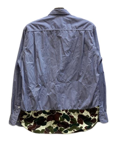 COMME des GARCONS HOMME（コムデギャルソン オム）COMME des GARCONS HOMME (コムデギャルソン オム) 切替チェックシャツ/HK-B001 ブルー×グリーン サイズ:Sの古着・服飾アイテム