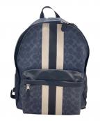 COACHコーチ）の古着「シグネチャーラインリュック/F72340」｜ネイビー