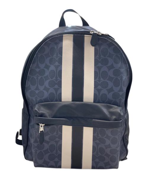 COACH（コーチ）COACH (コーチ) シグネチャーラインリュック/F72340 ネイビーの古着・服飾アイテム
