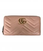 GUCCIグッチ）の古着「ダブルGジップアラウンドウォレット/443123」｜ピンク