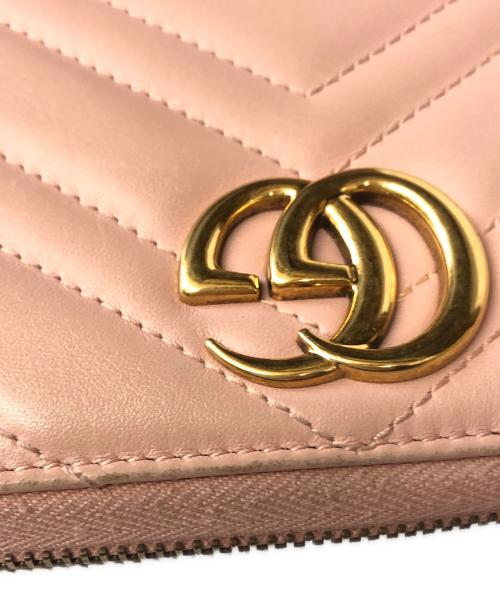GUCCI（グッチ）GUCCI (グッチ) ダブルGジップアラウンドウォレット/443123 ピンクの古着・服飾アイテム