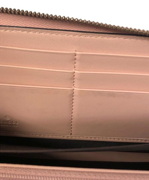 GUCCI（グッチ）GUCCI (グッチ) ダブルGジップアラウンドウォレット/443123 ピンクの古着・服飾アイテム