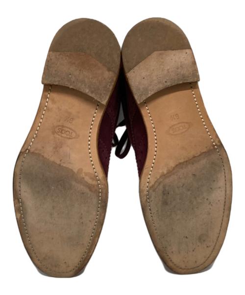 TOD'S（トッズ）TOD'S (トッズ) ウィングチップスウェードブーツ レッド サイズ:6 1/2の古着・服飾アイテム