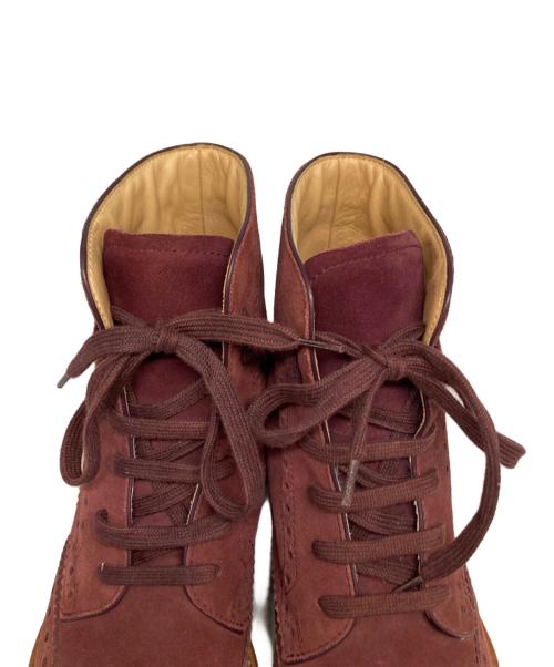 TOD'S（トッズ）TOD'S (トッズ) ウィングチップスウェードブーツ レッド サイズ:6 1/2の古着・服飾アイテム