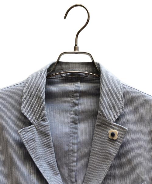 LARDINI（ラルディーニ）LARDINI (ラルディーニ) ストライプシングル3Bシャツジャケット/EECM25-62 ブルー サイズ:50の古着・服飾アイテム
