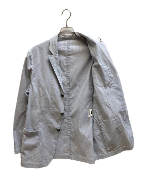 LARDINI（ラルディーニ）LARDINI (ラルディーニ) ストライプシングル3Bシャツジャケット/EECM25-62 ブルー サイズ:50の古着・服飾アイテム